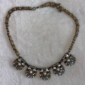Gold and White Statement Necklace